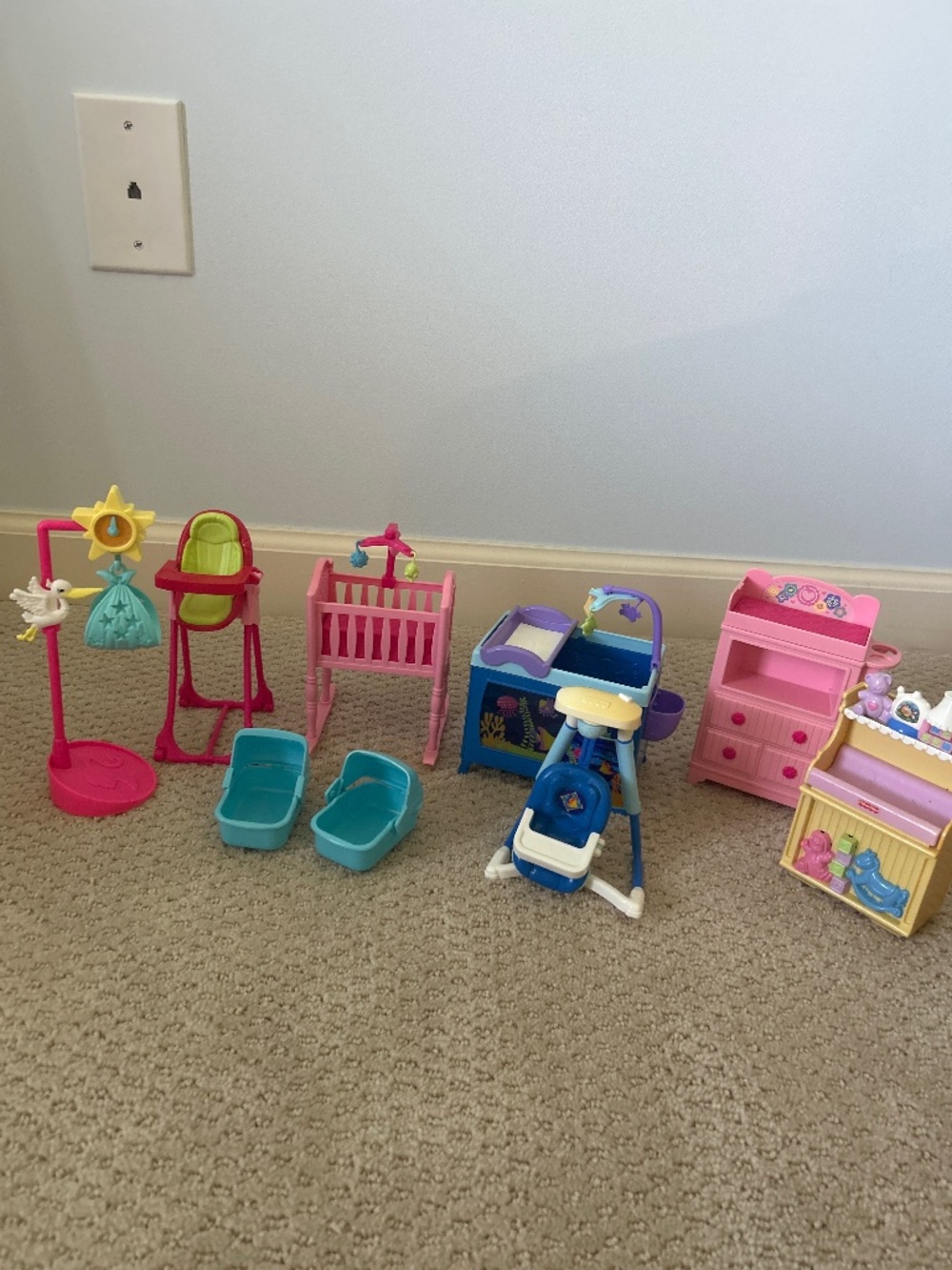 9 piece Barbie baby furniture set